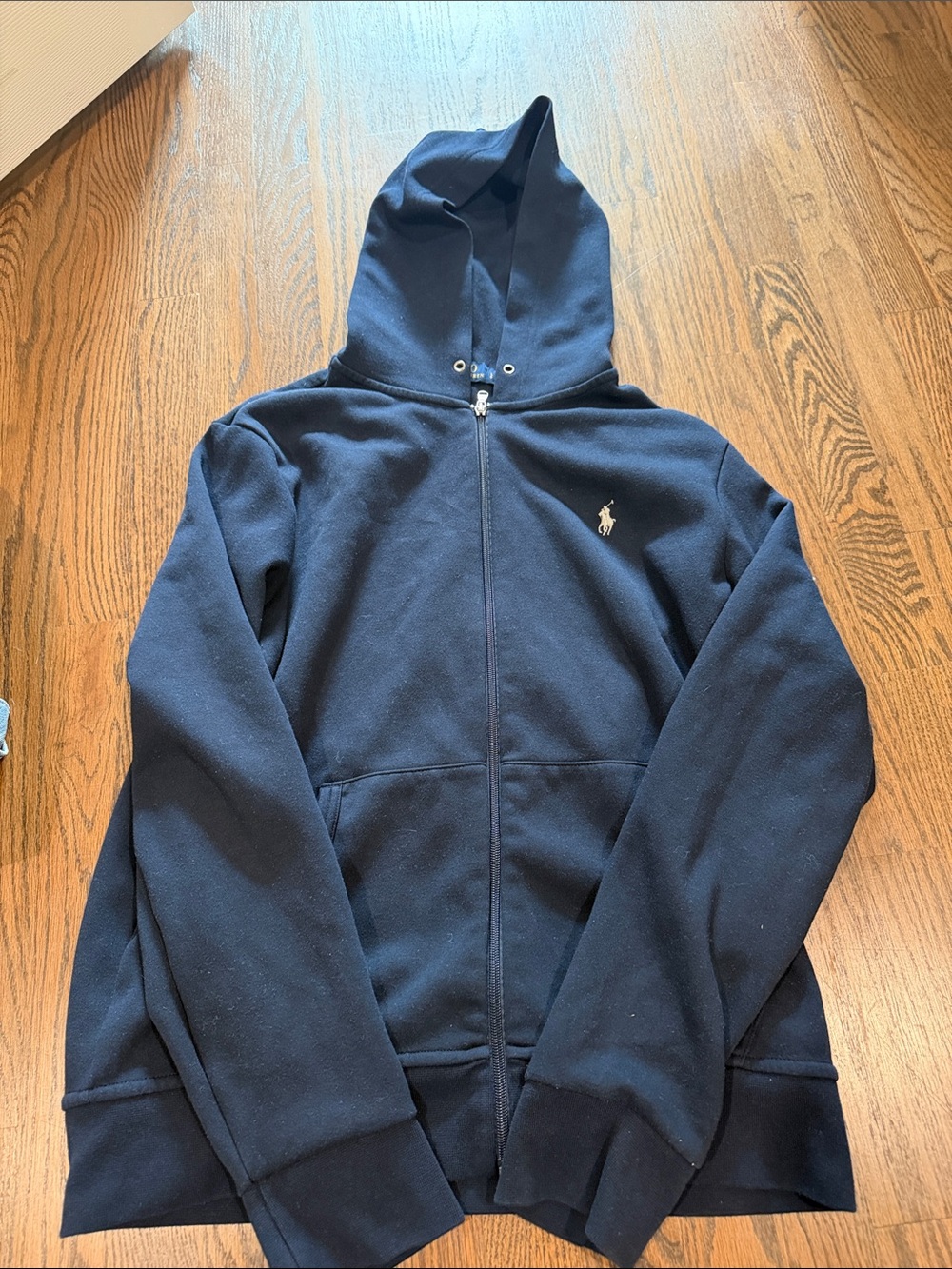 Ralph Lauren Navy Full-Zip Hoodie with Embroidered Pony